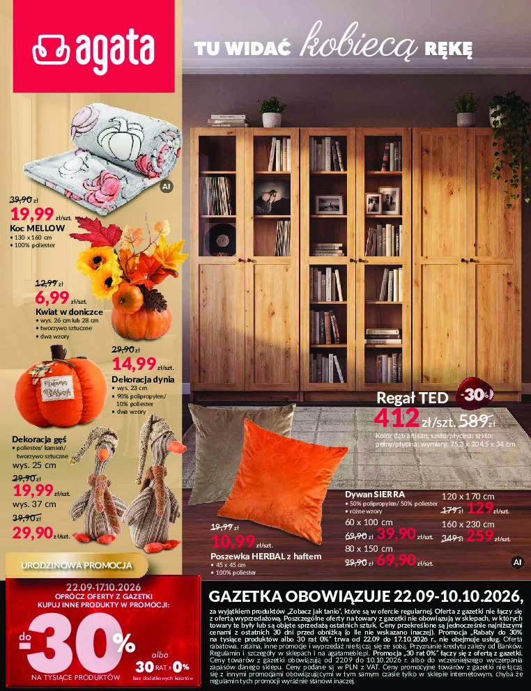 Gazetka Agata-meble 22/09/2026 – 10/10/2026 - gazetki promocyjne str. 1