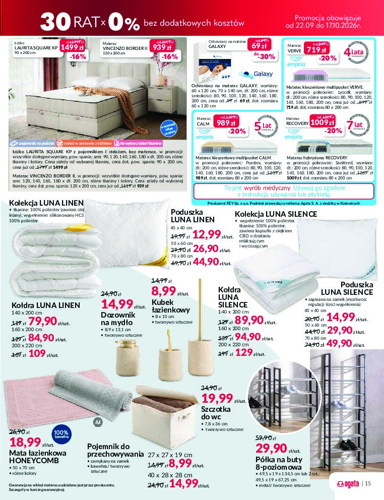Gazetka Agata-meble 22/09/2026 – 10/10/2026 - gazetki promocyjne str. 15
