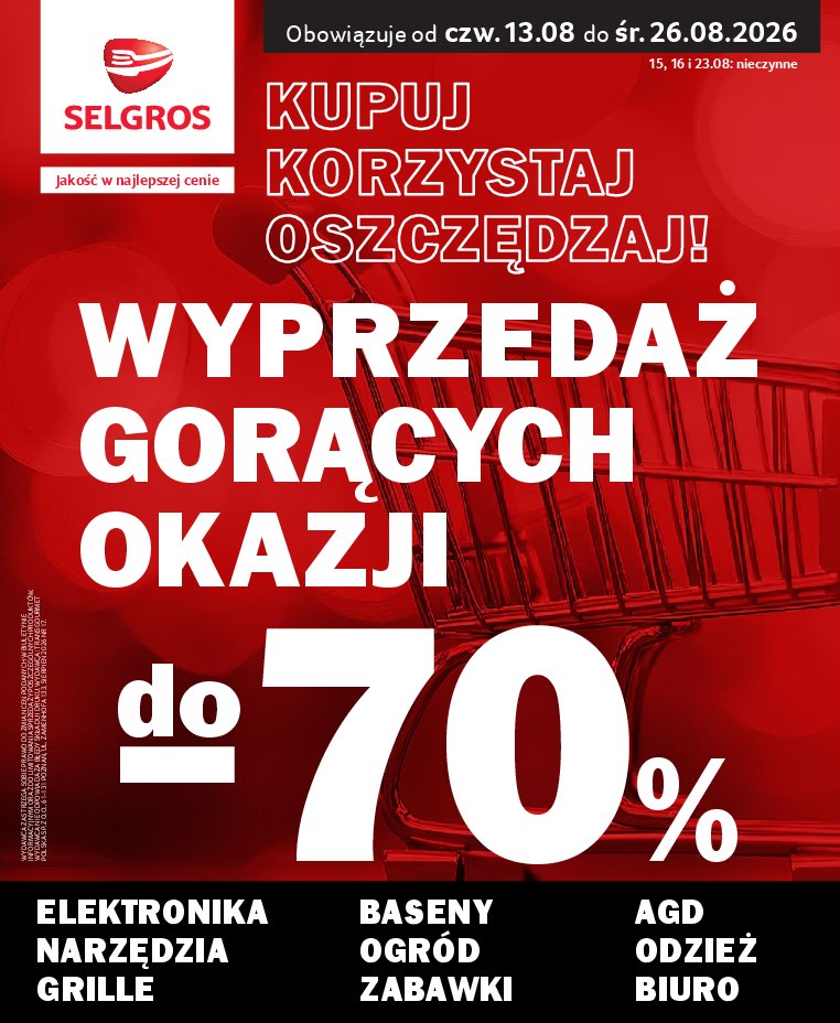 Gazetka Selgros 13/08/2026 – 26/08/2026