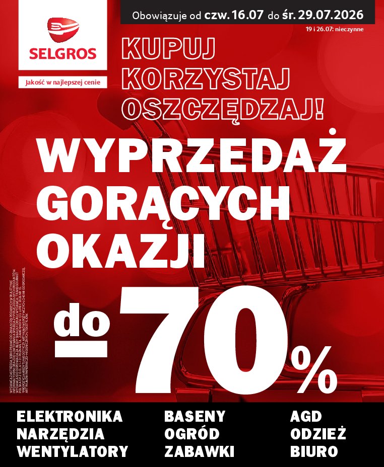 Gazetka Selgros 16/07/2026 – 29/07/2026