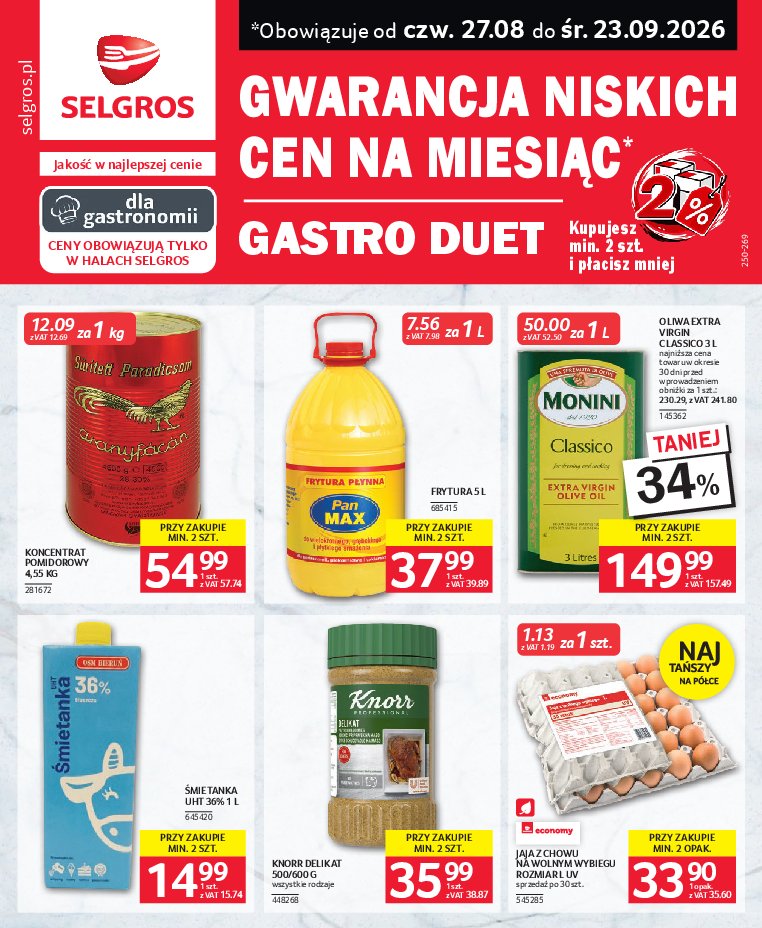 Gazetka Selgros 27/08/2026 – 23/09/2026 - gazetki promocyjne str. 1