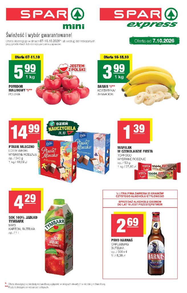Gazetka Spar 07/10/2026 – 18/10/2026 - gazetki promocyjne str. 1