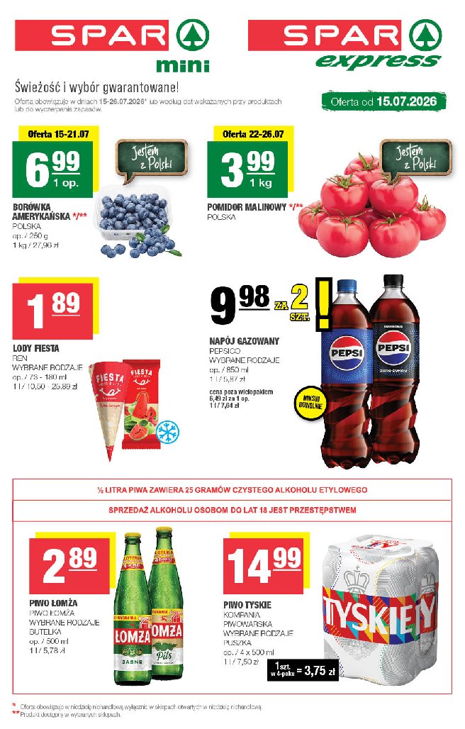 Gazetka Spar 15/07/2026 – 26/07/2026