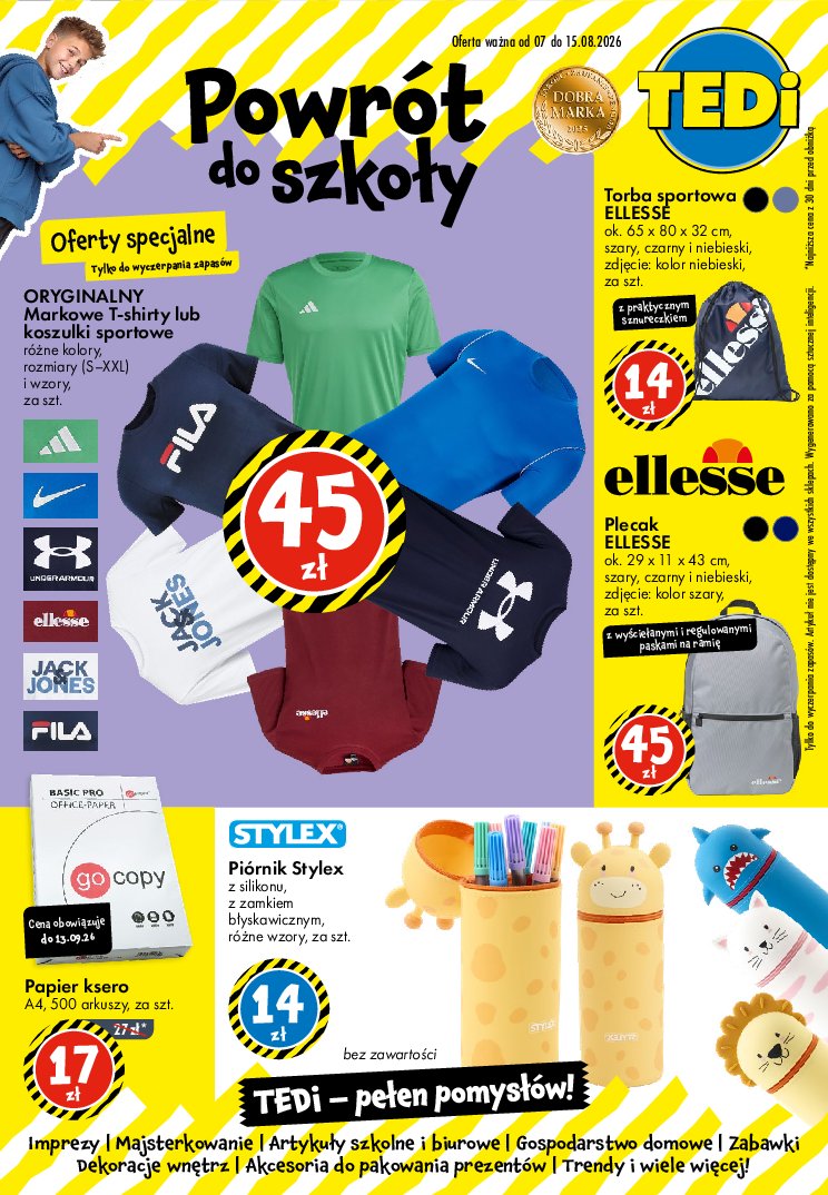 Gazetka Tedi 07/08/2026 – 15/08/2026 - strona 1