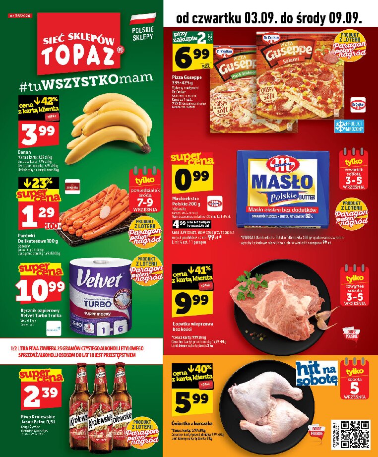 Gazetka Topaz 03/09/2026 – 09/09/2026 - gazetki promocyjne str. 1