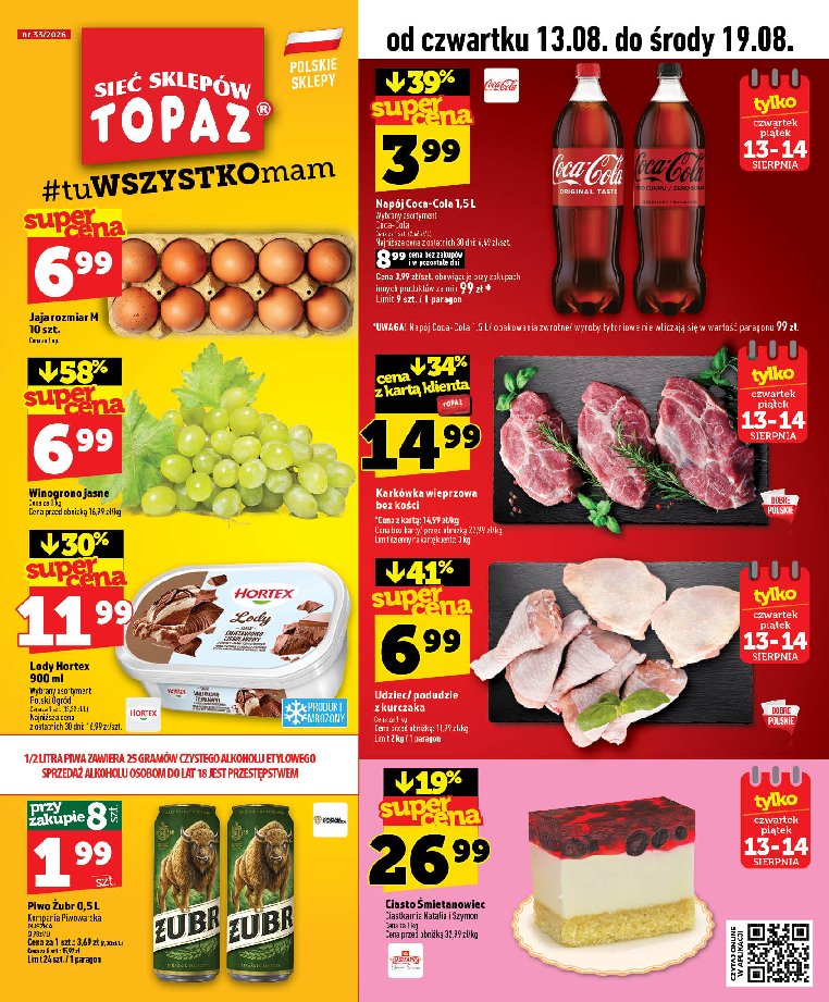 Gazetka Topaz 13/08/2026 – 19/08/2026
