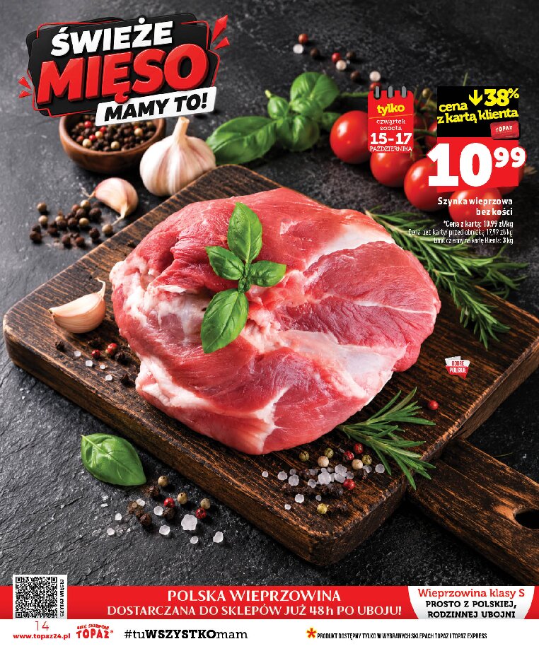 Gazetka Topaz 15/10/2026 – 21/10/2026 - gazetki promocyjne str. 14