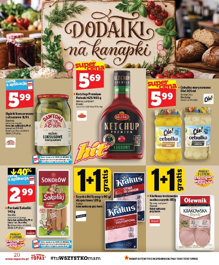 Gazetka Topaz 17/09/2026 – 23/09/2026 - gazetki promocyjne str. 20