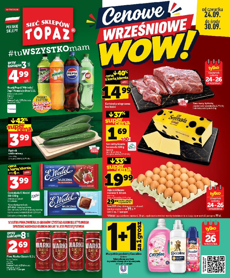 Gazetka Topaz 24/09/2026 – 30/09/2026 - gazetki promocyjne str. 1