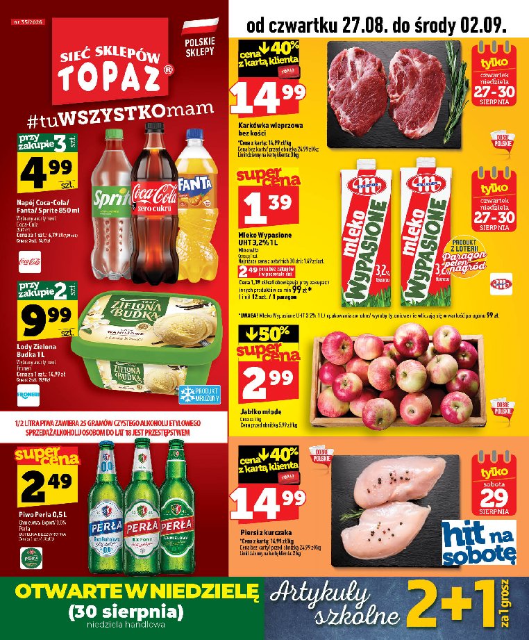 Gazetka Topaz 27/08/2026 – 02/09/2026 - strona 1
